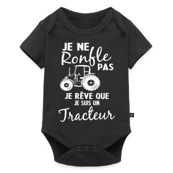 Homme Drôle Cadeau Agriculteur Tracteur Humour - Body à manches courtes Premium Bébé - noir - Devant