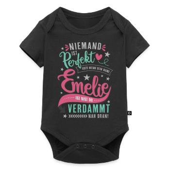 Emelie Vorname lustiger Spruch Namenstag Geschenk - Baby Premium Kurzarmbody - Schwarz - Vorne