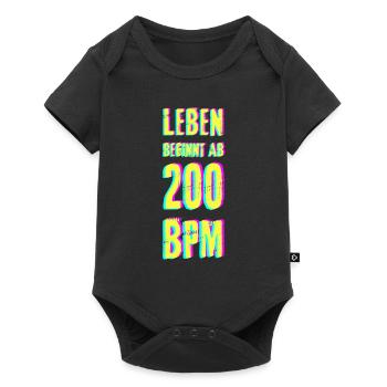 Techno rave bass DJ trance house geschenk musik - Baby Premium Kurzarmbody - Schwarz - Vorne
