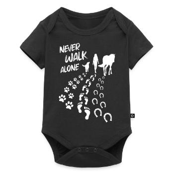 Never Walk Alone Pferd & Hund - Baby Premium Kurzarmbody - Schwarz - Vorne