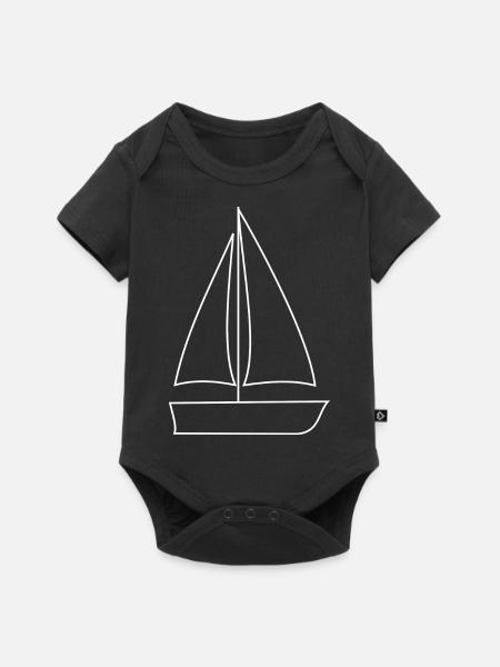 Segelschiff, Segelboot, - Baby Premium Kurzarmbody - Schwarz