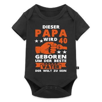 Papa 40 Geburtstag Vater 40 Jahre Spruch - Baby Premium Kurzarmbody - Schwarz - Vorne
