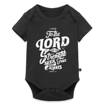 SEIGNEUR FORT FORT PLUS FORT SENTIR JÉSUS DIEU BIBLE MOTIFS - Body à manches courtes Premium Bébé - noir - Devant