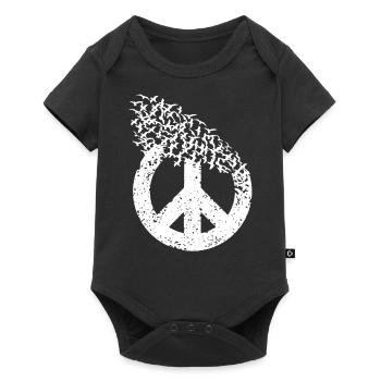 Signe de paix Colombes de la liberté - Body à manches courtes Premium Bébé - noir - Devant