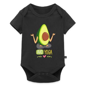 Avo Yoga-Vegan-Fitness-Drôle - Body à manches courtes Premium Bébé - noir - Devant