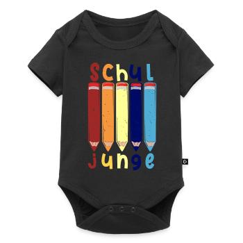 Stifte Schuljunge 2022 Schulbeginn T shirt - Baby Premium Kurzarmbody - Schwarz - Vorne