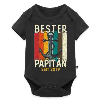 Papitän seit 2019 - Baby Premium Kurzarmbody - Schwarz - Vorne