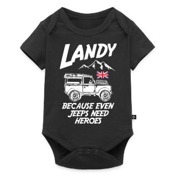 Landy Because Even Jeeps Need Heroes - Baby Premium short-sleeve bodysuit - black - Front
