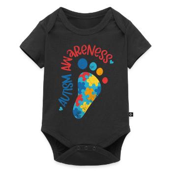 AUTISME CONSCIEMMENT CHER ENFANT SURDOUÉ DISANT MOTIFS - Body à manches courtes Premium Bébé - noir - Devant