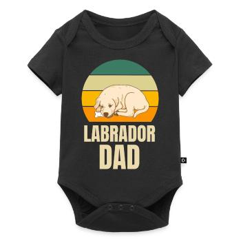 Retro Dogs Papa Labrador - Baby Premium short-sleeve bodysuit - black - Front