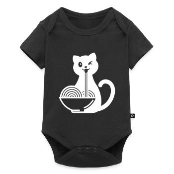 Soupe de nouilles japonaises Ramen Cat - Body à manches courtes Premium Bébé - noir - Devant