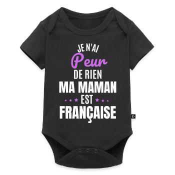 Je n'ai peur de rien ma maman est française - Body à manches courtes Premium Bébé - noir - Devant
