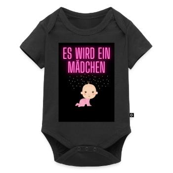 Es wird ein Mädchen - Baby Premium Kurzarmbody - Schwarz - Vorne