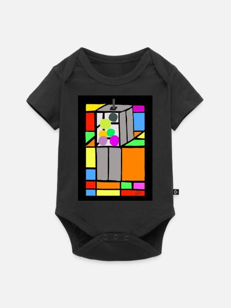 Aufzug v verbessert - Baby Premium Kurzarmbody - Schwarz