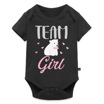 Team girl cadeau original baby shower - Body à manches courtes Premium Bébé - noir - Devant