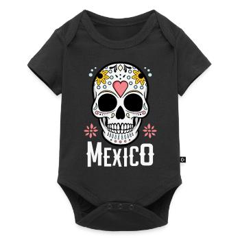 Crâne de sucre Mexique - Body à manches courtes Premium Bébé - noir - Devant