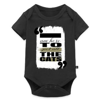 chat humour anniversaire chaton heureux citation drôle - Body à manches courtes Premium Bébé - noir - Devant