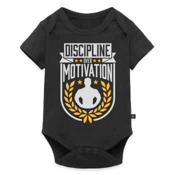 discipline over motivation quote - Baby Premium short-sleeve bodysuit - black - Front