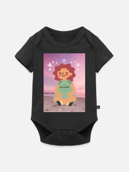 Ich meditiere gerne - Baby Premium Kurzarmbody - Schwarz