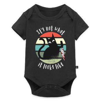 It's not what it looks like, Cat with knife - Baby Premium short-sleeve bodysuit - black - Front