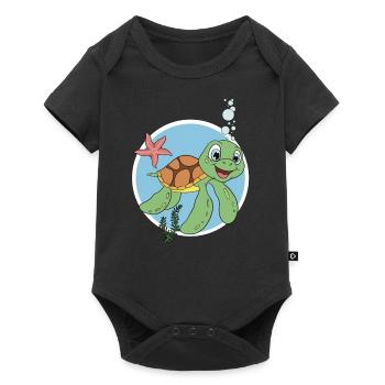 Cute turtle - Baby Premium short-sleeve bodysuit - black - Front