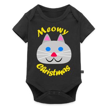 Meowy Christmas (fröhliche Weihnachten) - Body à manches courtes Premium Bébé - noir - Devant