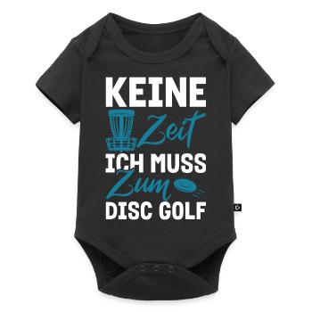 Disc Golf Keine Zeit muss zum Discgolf - Baby Premium Kurzarmbody - Schwarz - Vorne