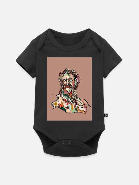 Zeus mit Hintergrund - Baby Premium Kurzarmbody - Schwarz