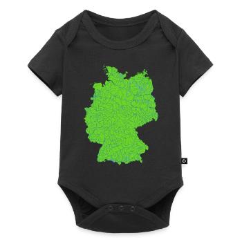 Karte der Flüsse in Deutschland - Baby Premium Kurzarmbody - Schwarz - Vorne