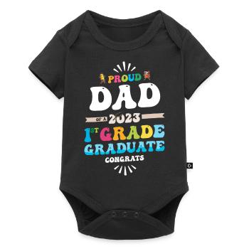 Proud Dad of a 1st Grade Class of 2023 Graduation - Baby Premium short-sleeve bodysuit - black - Front