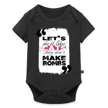 fun sayings heart quote flower power global peace - Baby Premium Kurzarmbody - Schwarz - Vorne