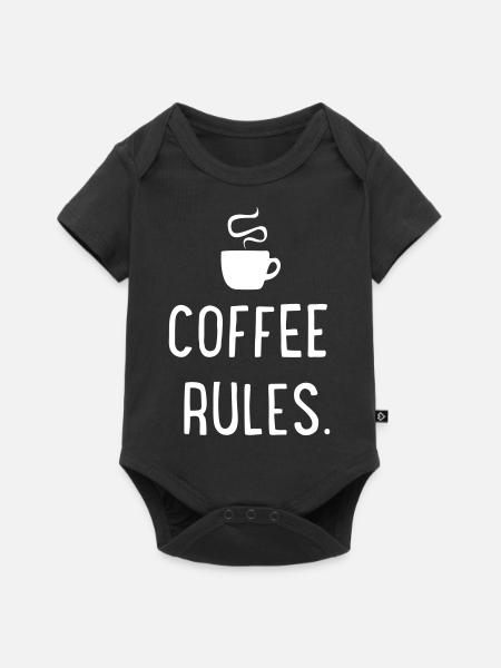 Coffee rules - Baby Premium Kurzarmbody - Schwarz