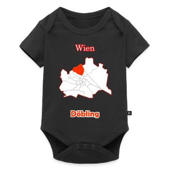 Bezirke Döbling Karte mit Wien Stadtkarte - Baby Premium Kurzarmbody - Schwarz - Vorne