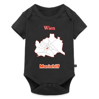 Bezirke Mariahilf Karte mit Wien Stadtkarte - Baby Premium Kurzarmbody - Schwarz - Vorne