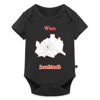 Bezirke Josefstadt Karte mit Wien Stadtkarte - Baby Premium Kurzarmbody - Schwarz - Vorne