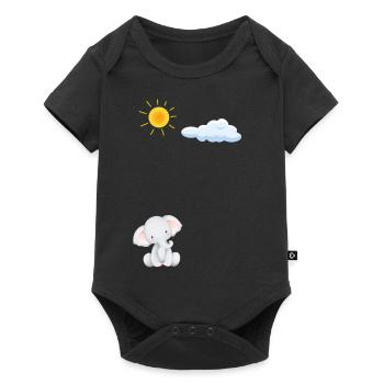 Süßer Elefant - Baby Premium Kurzarmbody - Schwarz - Vorne