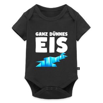 Ganz dünnes Eis Humor Sehr dünnes Eis - Baby Premium Kurzarmbody - Schwarz - Vorne