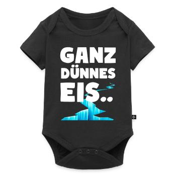Ganz dünnes Eis Lustige Sprüche Dünnes Eis - Baby Premium Kurzarmbody - Schwarz - Vorne