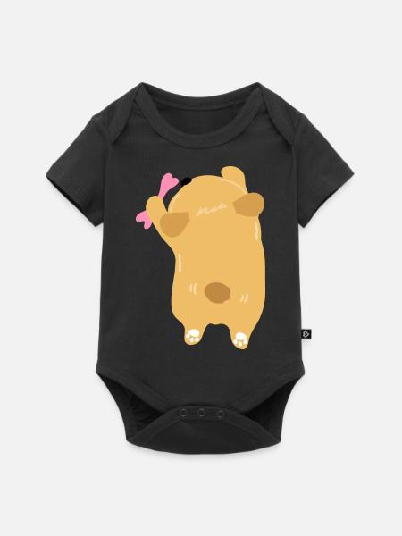 niedlicher Welpe - Baby Premium Kurzarmbody - Schwarz