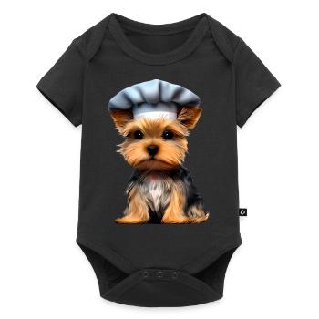 Yorkshire Terrier Restaurateur Puppy Cooking Dog - Baby Premium short-sleeve bodysuit - black - Front