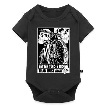 Lebe lieber in Bewegung: Das Motto der Radfahrer - Baby Premium Kurzarmbody - Schwarz - Vorne
