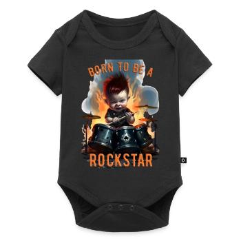Né pour être une rock star 2 - Body à manches courtes Premium Bébé - noir - Devant