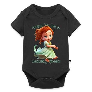 Née pour être une reine dansante - Body à manches courtes Premium Bébé - noir - Devant