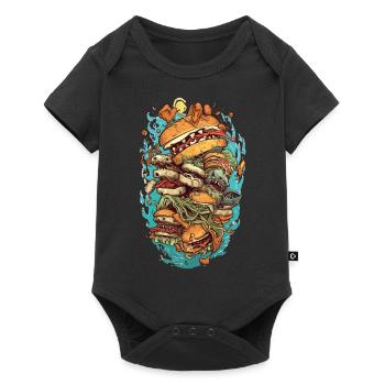 Burger Monster Design - Body à manches courtes Premium Bébé - noir - Devant