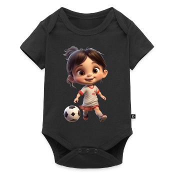 Female Footballer Girl - Baby Premium short-sleeve bodysuit - black - Front