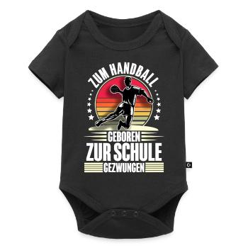 Handball Handballer - Baby Premium Kurzarmbody - Schwarz - Vorne
