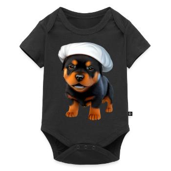 Rottweiler Restaurateur Chien Chiot Chiens Chien de cuisine - Body à manches courtes Premium Bébé - noir - Devant