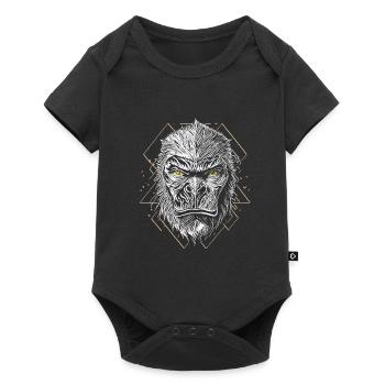 Visage de gorille - Body à manches courtes Premium Bébé - noir - Devant