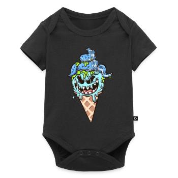 Ice Cream Cone Monster - Baby Premium short-sleeve bodysuit - black - Front