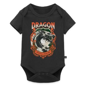 Dragon Fantasy Magic Mysticism Creature Animal Vintage - Baby Premium short-sleeve bodysuit - black - Front